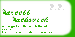 marcell matkovich business card